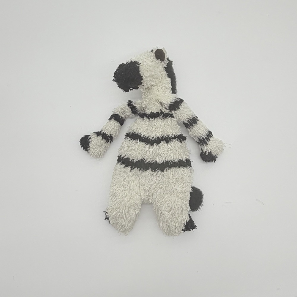 Jellycat Junglie Bunglie Zebra 12" Plush Retired Black White Well Loved